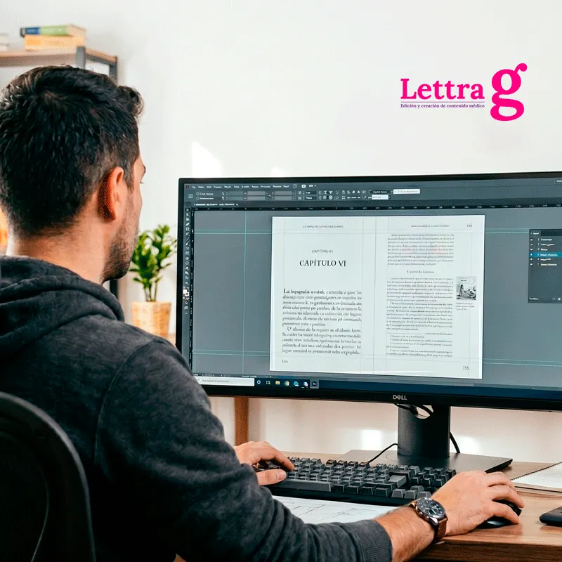 Diseño de libros digitales, diseñador dando estilo a un ebook.